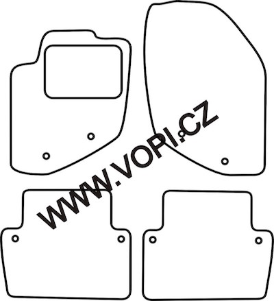 Přesné gumové koberce béžové Alfa Romeo Volvo S80 1998 - 2006